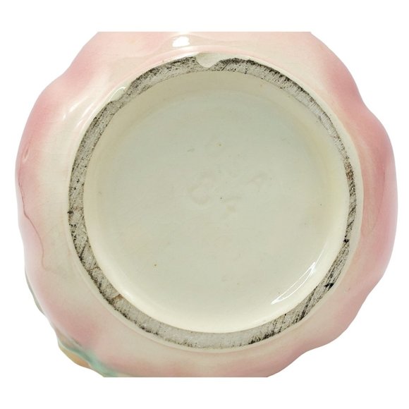 Hull Pottery Sun Glow Pink Basket Embossed Pansies & Butterfly Bow Knot MCM VTG - Picture 7 of 9